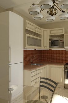 Μπεζ και λευκή κουζίνα 11 τ.μ.