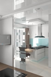 Γυάλινο χώρισμα στο εσωτερικό του διαμερίσματος