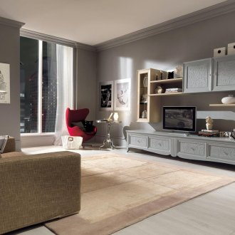 Μπεζ και γκρι τοίχο κερασιού στο καθιστικό