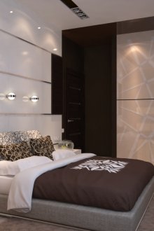 Καφέ και άσπρο υπνοδωμάτιο