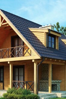 Ταράτσα στέγη ενός σπιτιού από ξύλο