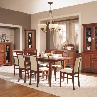 Σαλόνι-τραπεζαρία με έπιπλα κερασιού