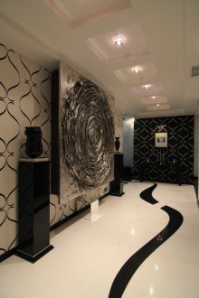 Art Deco Hall de entrada em preto e branco