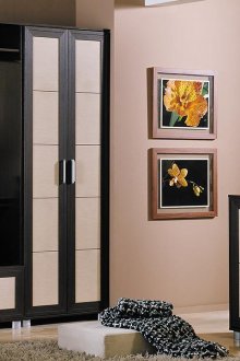 Μαύρα και λευκά έπιπλα στο διάδρομο