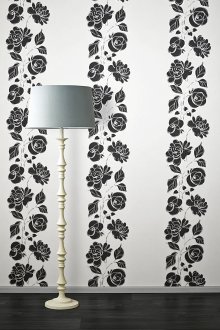 Μαύρο και άσπρο floral ταπετσαρία στο διάδρομο