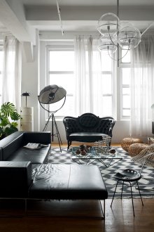 Art Nouveau ασπρόμαυρο καθιστικό