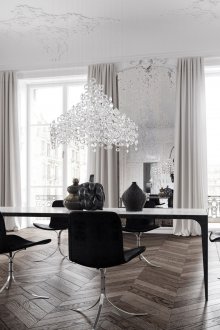 Μοντέρνο μαύρο και άσπρο σαλόνι διακόσμησης art deco