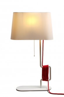 Λευκό μεταλλικό επιτραπέζιο φωτιστικό