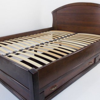 Σκούρο καφέ κρεβάτι με συρτάρια