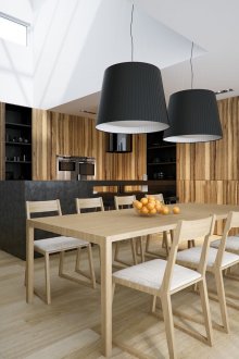 Μαύρο και άσπρο πολυέλαιοι στην κουζίνα