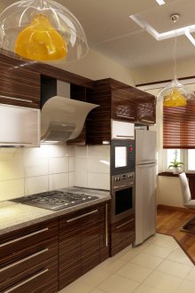 Διαφανείς και κίτρινους πολυελαίους πολυελαίους στην κουζίνα