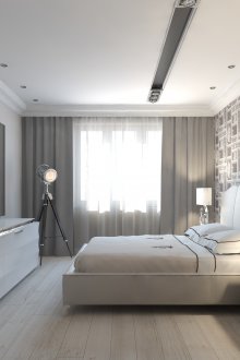 Λευκή οροφή στο σχεδιασμό υπνοδωματίου