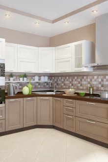 Κομψή κουζίνα με γωνία