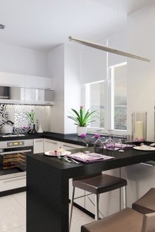 Όμορφη κουζίνα με χερσόνησο