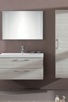 Λευκό και γκρι ντουλάπι νιπτήρα