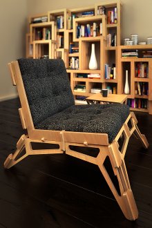 Πολυθρόνα κονστρουκτιβισμού από κόντρα πλακέ