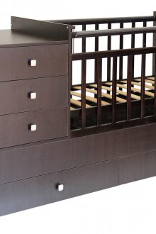 Wenge παχνί με συρτάρια