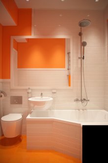 Πορτοκαλί και λευκό μπάνιο