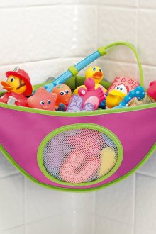 Καλάθι για την αποθήκευση παιδικών παιχνιδιών στο μπάνιο