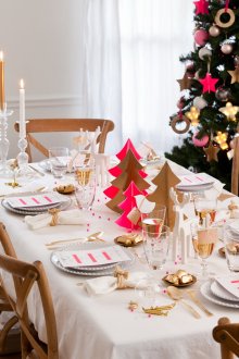 Διακοσμήσεις για το τραπέζι του νέου έτους από χρωματιστό χαρτόνι και χαρτί