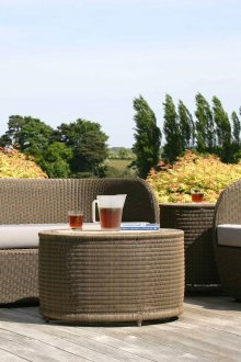 Tan Wicker έπιπλα βεράντας