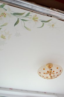 Stretch ύφασμα οροφή με λουλούδια