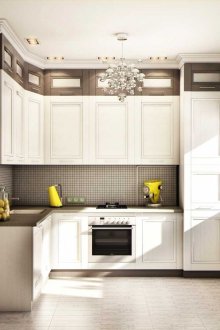 Γωνία μαύρη και άσπρη κουζίνα