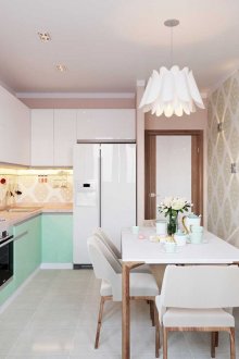 Λευκή πρόσοψη κουζίνας μέντας