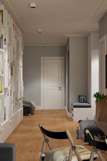 Συνδυασμένη κουζίνα, σαλόνι και διάδρομο