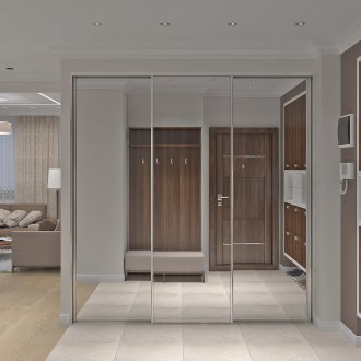 Mirrored ντουλάπα στο διάδρομο