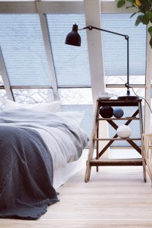 Μπλε ρολά στο υπνοδωμάτιο