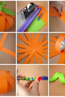 Βήμα-βήμα οδηγίες για τη δημιουργία αποκριών κολοκύθες χρησιμοποιώντας χαρτί