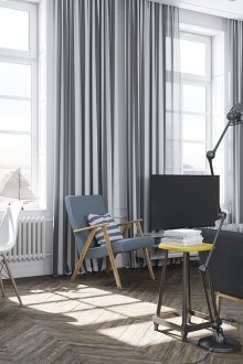 Κουρτίνες σκανδιναβικού στιλ στο σαλόνι