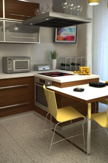 Κίτρινες καρέκλες στο εσωτερικό της κουζίνας