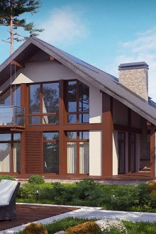 Καφέ και άσπρο πρόσοψη σπιτιού γερμανικού στιλ