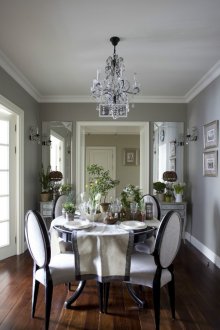 Γκρι και λευκό γερμανικό στιλ τραπεζαρία