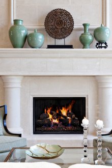 Διακόσμηση τζακιού με βάζα