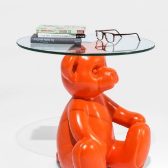 Πορτοκαλί αρκούδα - ειδώλιο και τραπέζι