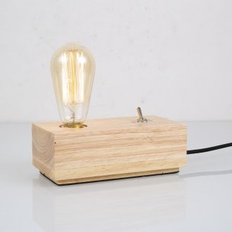 Απλή ξύλινη επιτραπέζια λάμπα