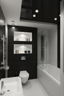 Μαύρο και άσπρο λουτρό