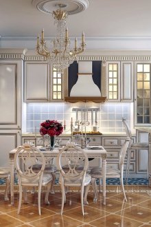 Κλασικός πολυέλαιος στην κουζίνα