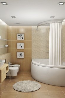 Μπεζ και λευκό μπάνιο