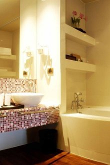 Μωσαϊκό στο σχεδιασμό του μπάνιου 6 τ.μ.