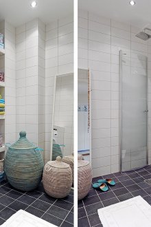 Μαύρο και άσπρο λουτρό 6 τ.μ.