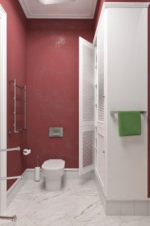 Κόκκινο και λευκό μπάνιο