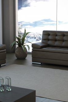 Καφέ δερμάτινο καναπέ ευρωπαϊκό βιβλίο στο σαλόνι