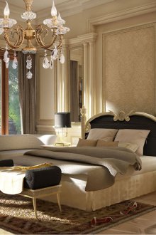 Classic chandelier in the bedroom