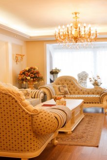 Classic chandelier in the living room