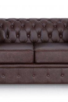 Καφέ δερμάτινο καναπέ