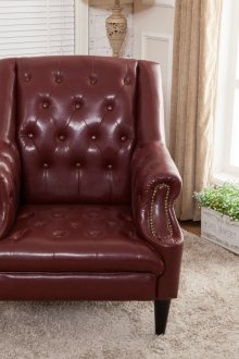 Βούρτσα δερμάτινη πολυθρόνα στο σαλόνι